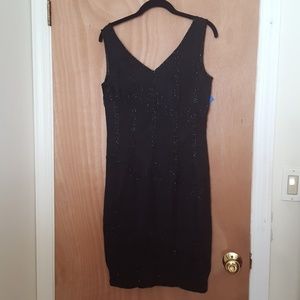 Vintage beaded black dress